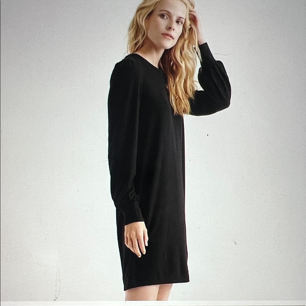 Cloud Soft Lucky Brand Viscose Black Dress Size Medium